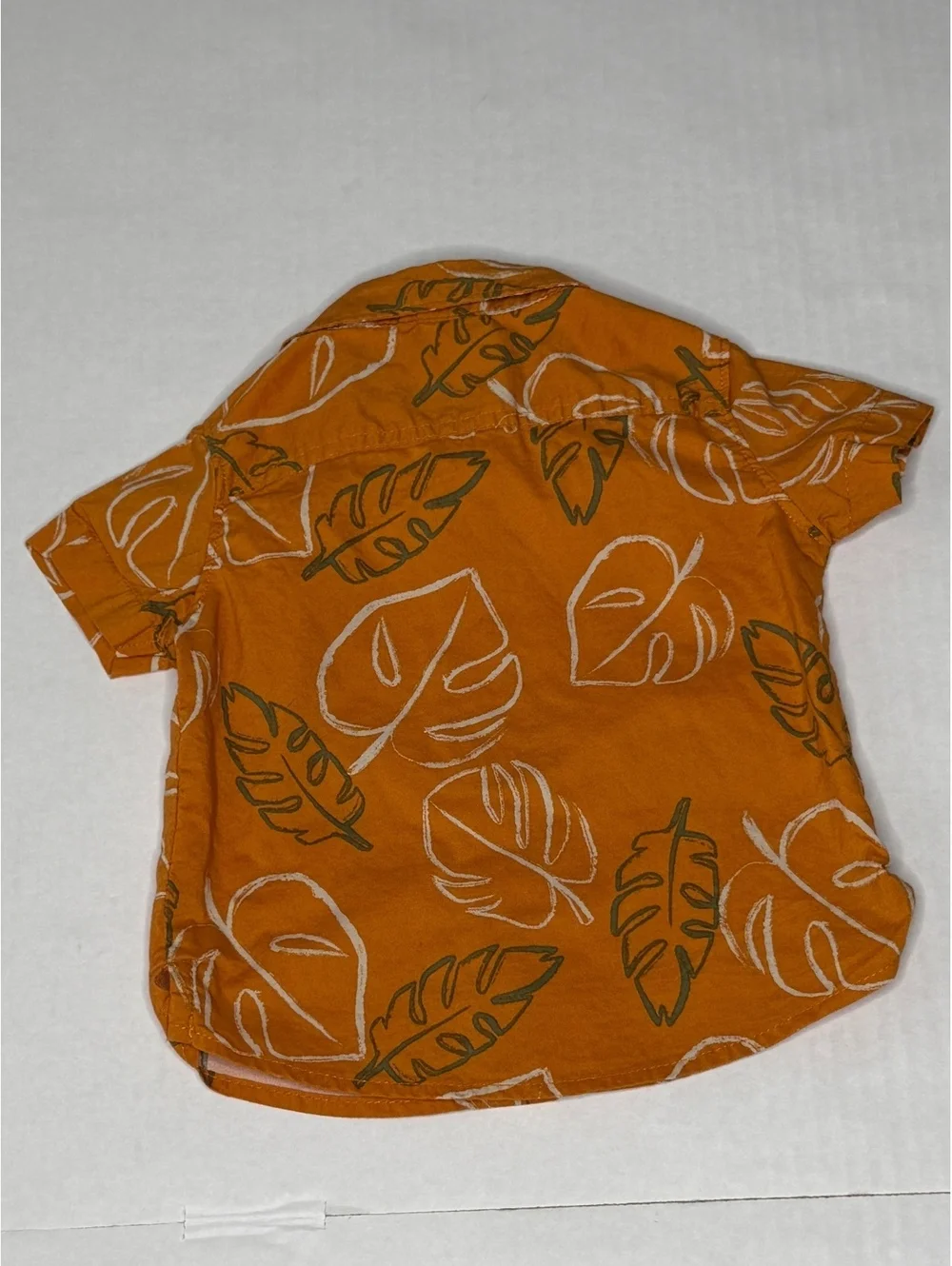 Carter’s Baby Boys Tropical Leaf Button-Up Shirt Orange Size 6 Months